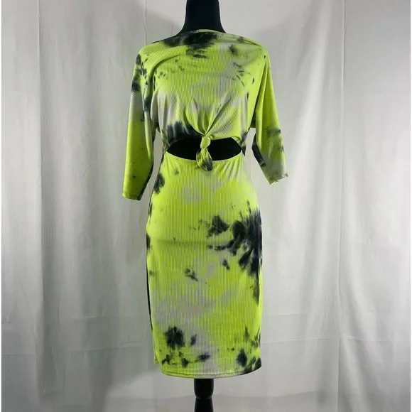 black and neon yellow dress Glow Up My Dark Mini Dress - Black/Neon Yellow